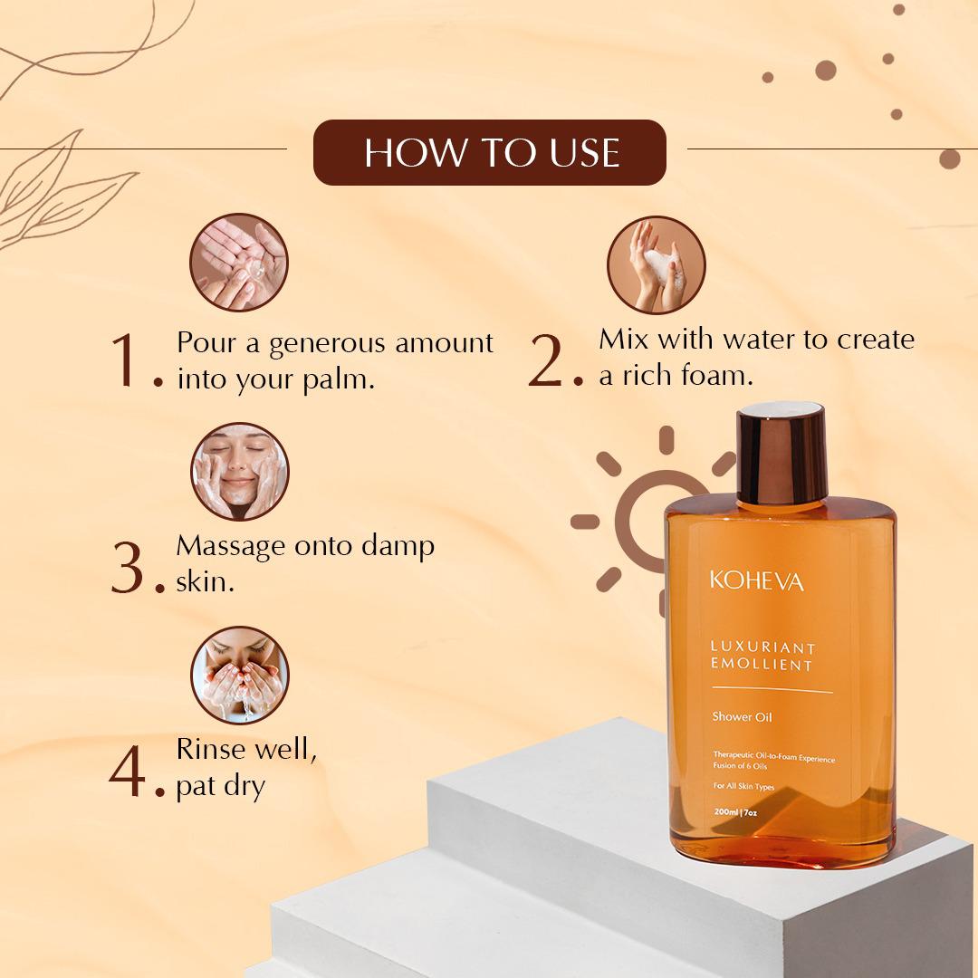 Luxuriant Emollient Shower Oil | Unisex | Tan removal