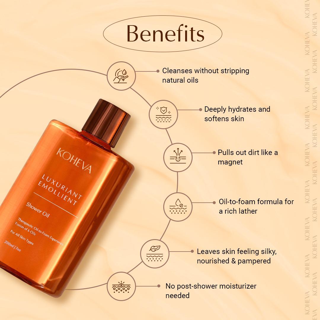 Luxuriant Emollient Shower Oil | Unisex | Tan removal